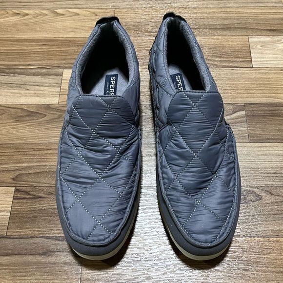 Sperry Men's Moc-Sider Nylon Loafers Quilted Slip-on Shoes‎ Gray Size 11.5M - Picture 1 of 8